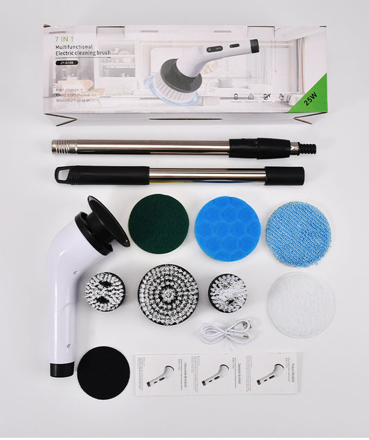 ✨ Pożegnaj się z trudnymi plamami! 🧼 Wielofunkcyjna elektryczna szczotka czyszcząca, 7-w-1 cud czyszczenia domu ✅