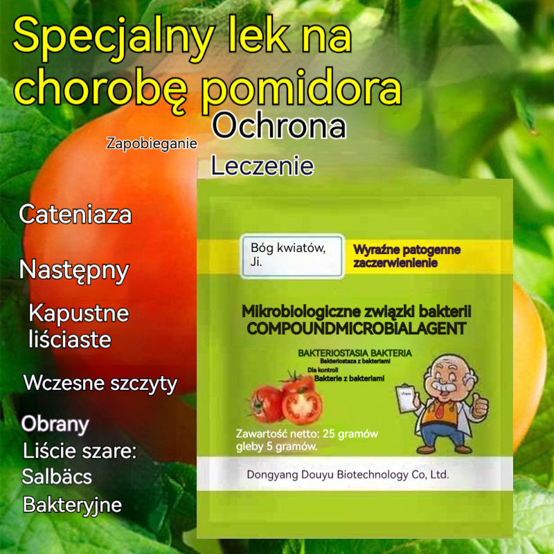 🍅🌿【4 paczek】Dolistny nawóz mikrobiologiczny do pomidorów – skuteczny na choroby liści i korzeni