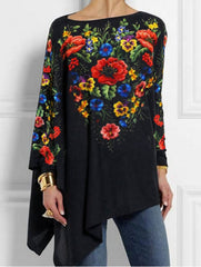 😍【S-5XL】2026 nowe jesienne i zimowe damskie luźne topy z nadrukiem retro