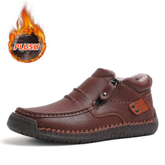 ✨🥾 【Wysokiej jakości buty męskie】Męskie robocze buty rowerowe, skóra premium, ręcznie robione, z podparciem stopy-4203813