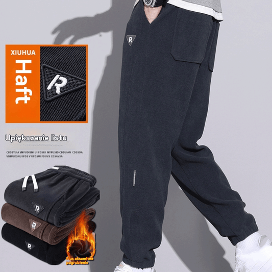 🔥🔥 Nowe męskie spodnie zimowe, z grubego sztruksu z ociepleniem, ciepłe i wygodne spodnie casualowe - 4205626