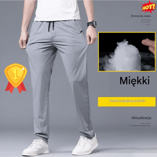 🔥【😍30% zniżki!】👖【40-115 kg】Nowe spodnie z elastycznego jedwabiu na wiosnę i lato