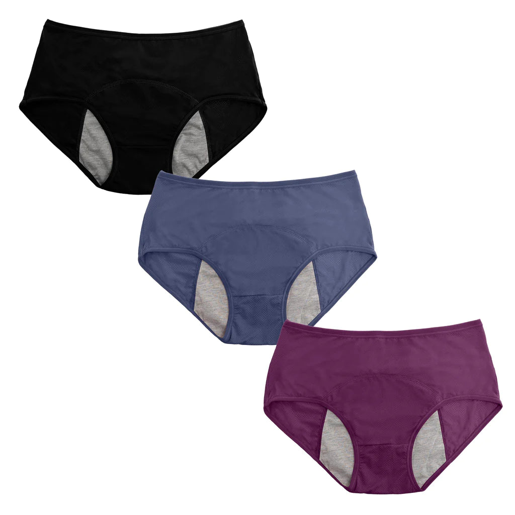 【50% OFF】🔥【Opakowanie 3 sztuk】 nowe, ulepszone majtki z wysokim stanem, odporne na przeciekanie - wygodne i przyjazne dla skóry