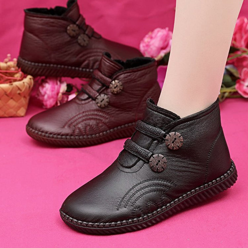 🔥🔥👢【49% OFF！！！】35-40，Buty damskie ze skóry naturalnej, z antypoślizgową podeszwą, odpowiednie na jesień i zimę, ręcznie wykonane we Włoszech.