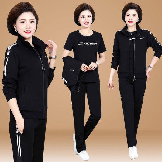 🔥😍30% zniżki!【M-6XL】🔥【Kurtka + T-shirt + Spodnie】 Trzyczęściowy zestaw do uprawiania sportów casual