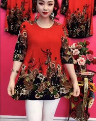 🌸😍30% zniżki!【S-4XL】 2026 Nowy modny, swobodny T-shirt z nadrukiem, luźny i elastyczny, odpowiedni dla kobiet o każdym typie sylwetki