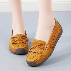 👡Nowy model 2026🌼【rozmiary 35–44】Letnie damskie buty skórzane z ażurowym wzorem i frędzlami, przewiewne i wygodne