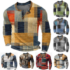 😍30% zniżki! 【S-4XL】Męska koszulka polo z długim rękawem i nadrukiem Koszulka polo z długim rękawem