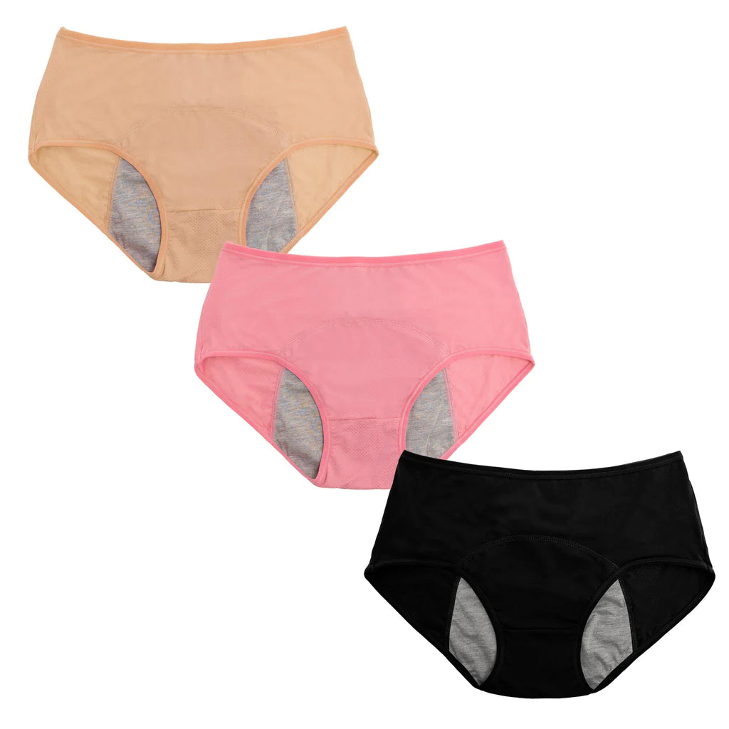 【50% OFF】🔥【Opakowanie 3 sztuk】 nowe, ulepszone majtki z wysokim stanem, odporne na przeciekanie - wygodne i przyjazne dla skóry