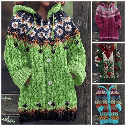 🎀【S-5XL】Nowa, ciepła, dzianinowa kurtka damska w stylu retro na jesień i zimę 2026