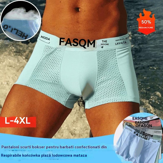 💥👍【6 sztuk-L-4XL】 Męskie bokserki z siateczki Ice Silk z oddychającego materiału