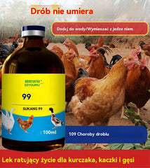 [2 butelek] 💊🐓🦆🕊️ Lek na ptasią grypę, utratę apetytu, biegunkę i kaszel u drobiu, kurczaków, kaczek i gęsi. 1 butelka 100 ml.