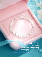 😀👉【30% ZNIŻKI】💖🍀Uwielbiam nową modną bransoletkę ze srebra próby 925 z czterolistną koniczyną dla kobiet