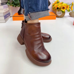 【35-40】Nowe, jesienno-zimowe, damskie buty z miękkiej skóry z 2026 r., z miękką podeszwą zapewniającą wygodę, okrągłym noskiem ułatwiającym noszenie, odpowiednie dla szerokich stóp.