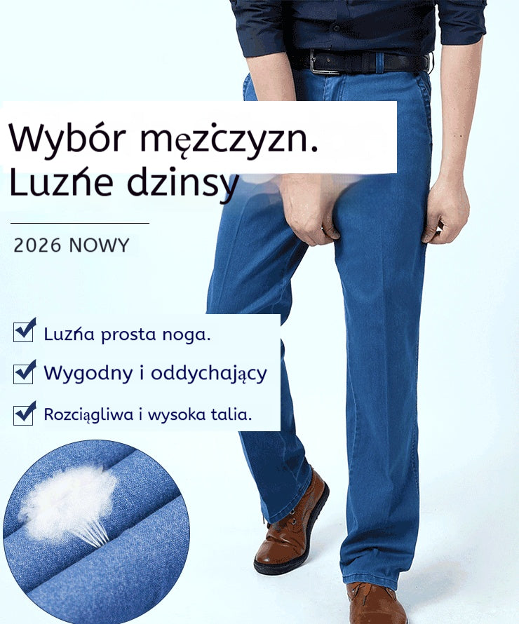 👖👖 😍30% zniżki! 【30-40】2026 Nowe męskie jeansy z wysokim stanem, plus size