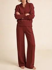 🥰【M-5XL】Komplet garniturowy damski 2026 | Dwuczęściowy komplet z dzianiny z długim rękawem✨