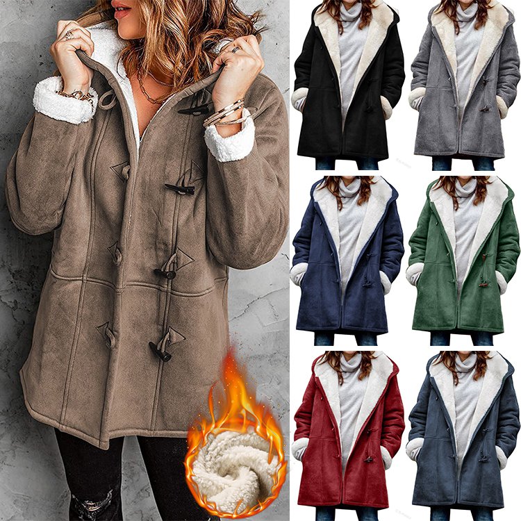 🥼🐏💖😍30% zniżki!【S-5XL】2026 Nowa modna i ciepła damska kurtka zamszowa z wełnianą podszewką, codzienna zimowa odzież wierzchnia