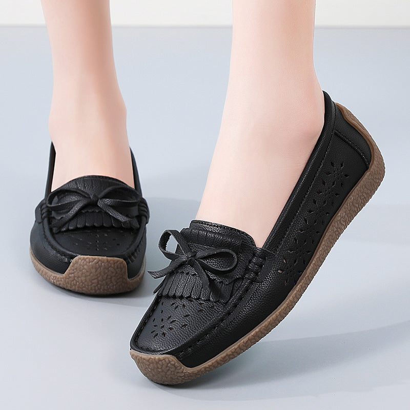 👡Nowy model 2026🌼【rozmiary 35–44】Letnie damskie buty skórzane z ażurowym wzorem i frędzlami, przewiewne i wygodne