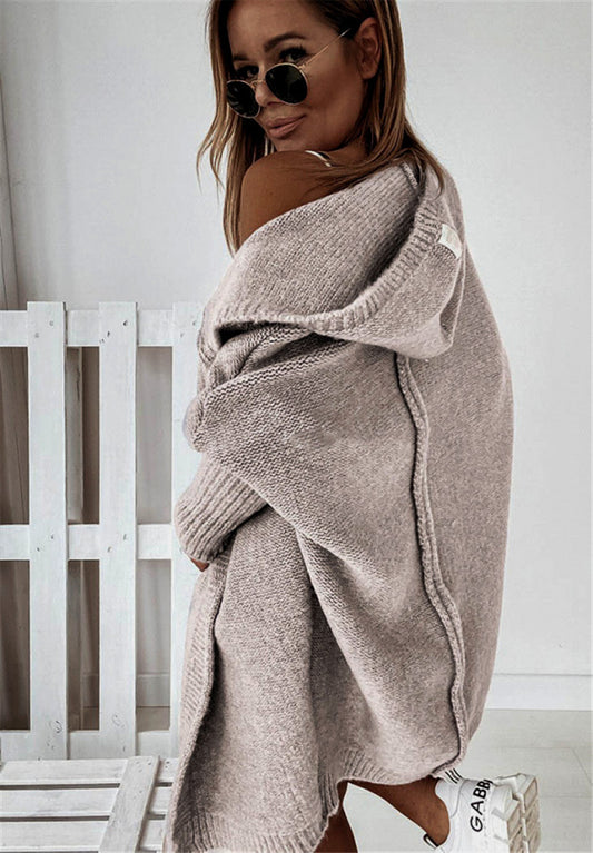 🔥【S-2XL】Nowy sweter na jesień i zimę, luźny kardigan z kapturem, średniej długości płaszcz