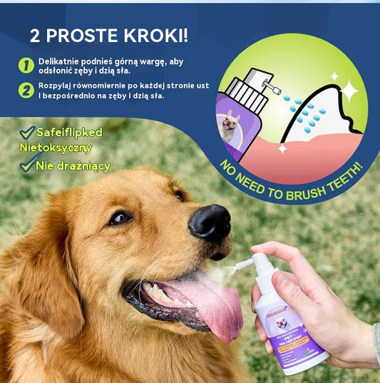 🐶🐱【😍30% zniżki!】Spray dezodorujący i czyszczący zęby dla psów i kotów