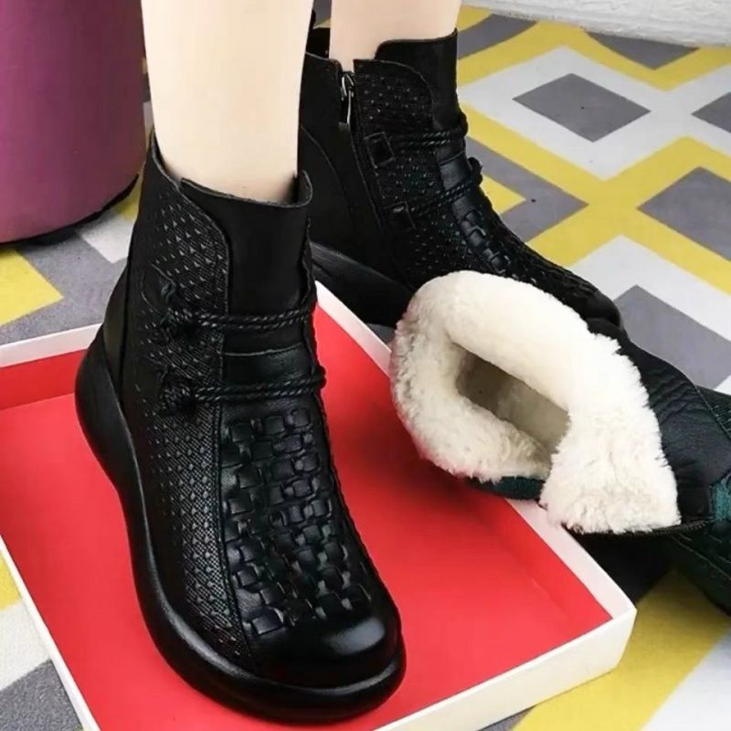 💥💥😍30% zniżki!【35-40】Te stylowe i ciepłe damskie skórzane buty idealnie sprawdzą się zimą. Wykonane są z wysokiej jakości skóry i zapinane na boczny zamek błyskawiczny.