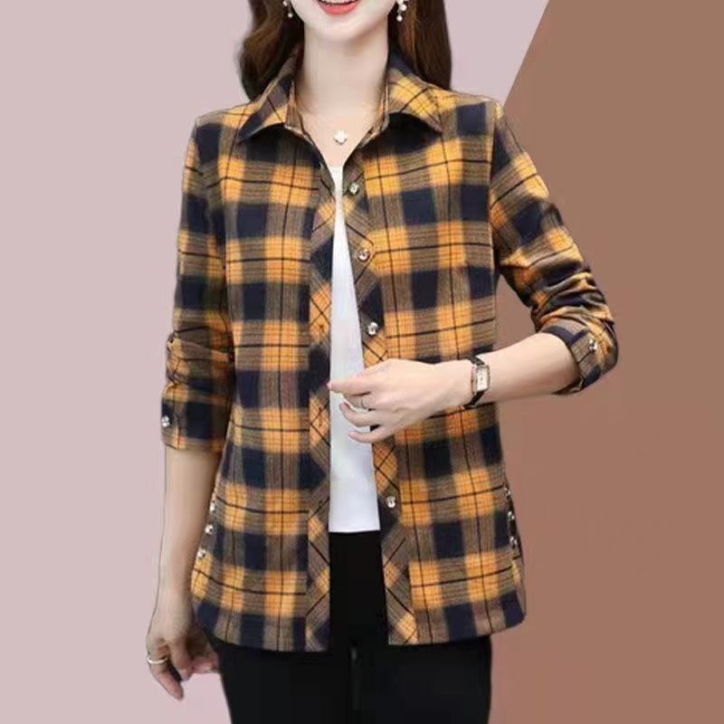 🎁【S–6XL】Modna koszula damska w kratę – luźna, wyszczuplająca i łatwa do łączenia