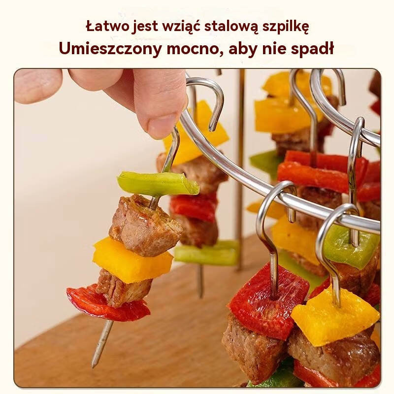 😍30% zniżki!【Grill + 24 szaszłyki】Wyjmowany ruszt do grilla, okrągły wiszący ruszt do grilla ze stali nierdzewnej
