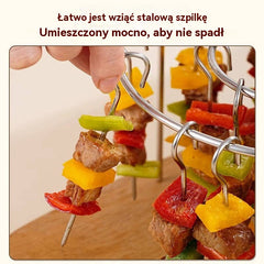 😍30% zniżki!【Grill + 24 szaszłyki】Wyjmowany ruszt do grilla, okrągły wiszący ruszt do grilla ze stali nierdzewnej