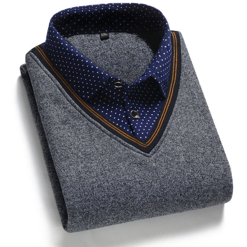 🔥😍30% zniżki!👔 [M-4XL] Męska koszula z dzianiny i aksamitu, aby zagęścić, utrzymując ciepło