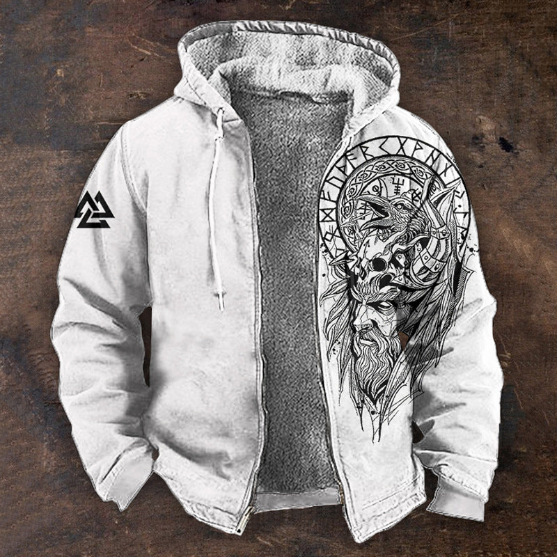 🧥✨【S-5XL】🔥⛄Nowa męska bluza z kapturem i zamkiem błyskawicznym w stylu retro, druk cyfrowy 3D