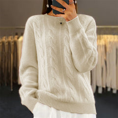 🔥✨【S-XL】2026 jesienno-zimowy nowy sweter z okrągłym dekoltem, jednokolorowy sweter w stylu retro, sweter z dzianiny