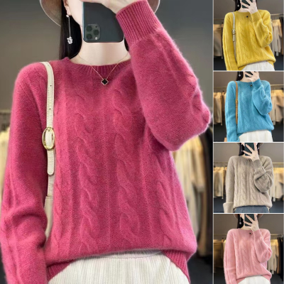 🔥✨【S-XL】2026 jesienno-zimowy nowy sweter z okrągłym dekoltem, jednokolorowy sweter w stylu retro, sweter z dzianiny