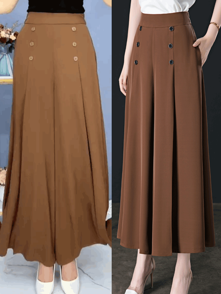 Spodnie damskie🔥💖【M-5XL】Modna damska spódnica z szerokimi nogawkami i wysokim stanem