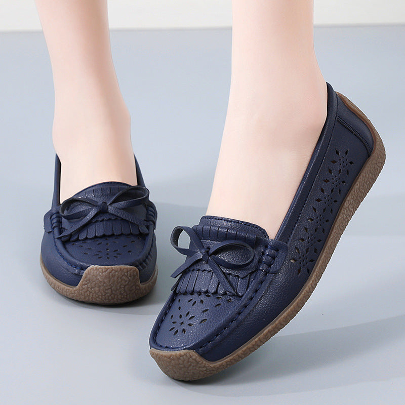 👡Nowy model 2026🌼【rozmiary 35–44】Letnie damskie buty skórzane z ażurowym wzorem i frędzlami, przewiewne i wygodne