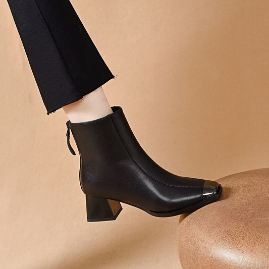【35-40】Nowe botki na obcasie i kwadratowym nosku z 2026 roku, wygodne w noszeniu, stylowe i eleganckie