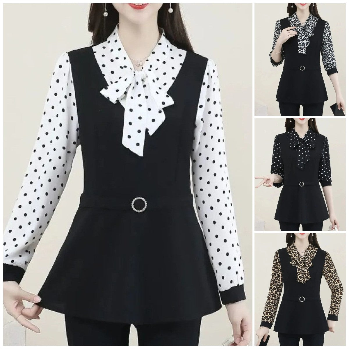 😍30% zniżki!【M-5XL】 Sznurowana koszula z długim rękawem, która zakrywa duży brzuch, redukując wiek