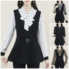 😍30% zniżki!【M-5XL】 Sznurowana koszula z długim rękawem, która zakrywa duży brzuch, redukując wiek