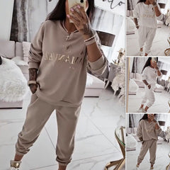 【S-5XL】2026 Nowy damski garnitur casualowy, góra z nadrukiem, w połączeniu ze spodniami z szerokimi nogawkami