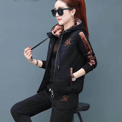 🔥30% OFF！【Spodnie + bluza + kamizelka】 Nowy styl damski, ciepły, aksamitny garnitur do uprawiania sportu i wypoczynku