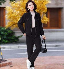 🔴💥Damski, swobodny komplet z aksamitu (M-4XL), stylowy i prosty design (marynarka + spodnie)