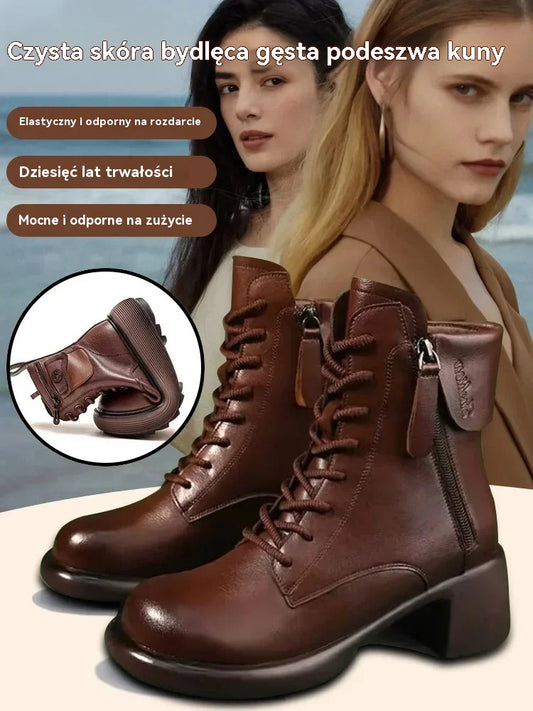 🔥【35-40】2026 nowe buty Martin na jesień i zimę w stylu retro na grubym obcasie dla kobiet