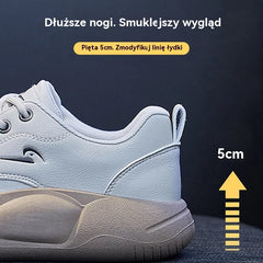 🔥👟【35-40】2026 Nowe skórzane buty casualowe z grubą podeszwą i okrągłym noskiem, wygodne buty damskie na co dzień