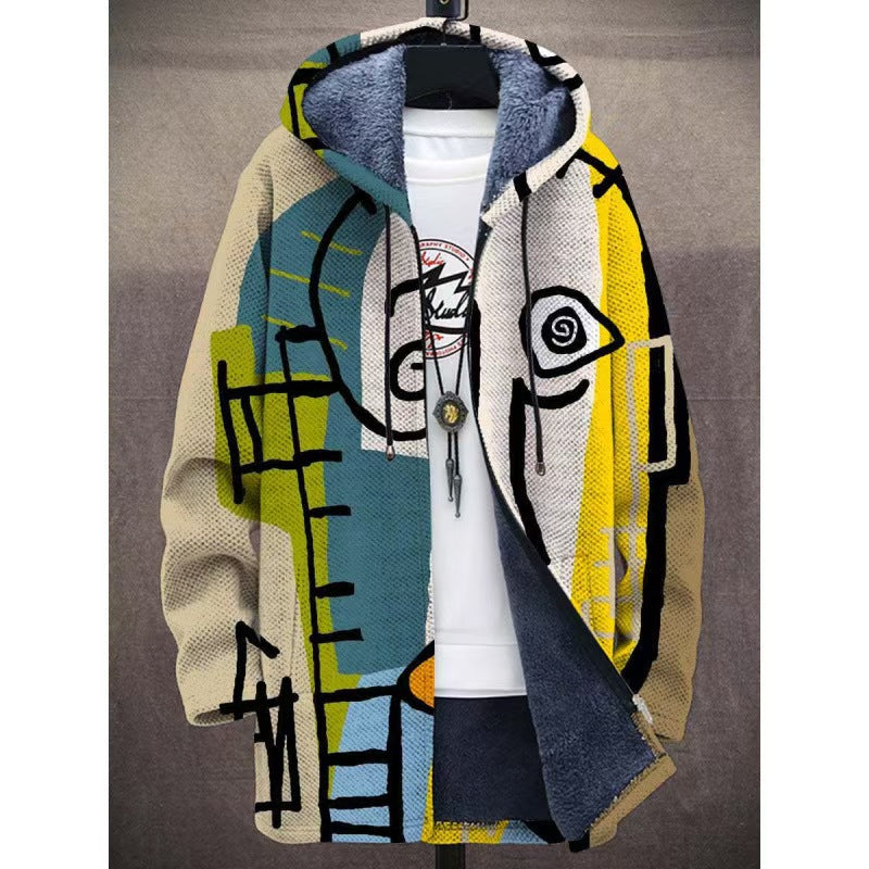 【S-4XL】Męska, swobodna, ciepła kurtka jesienno-zimowa wykonana z grubej wełny i aksamitu, odpowiednia na większe rozmiary 4170793