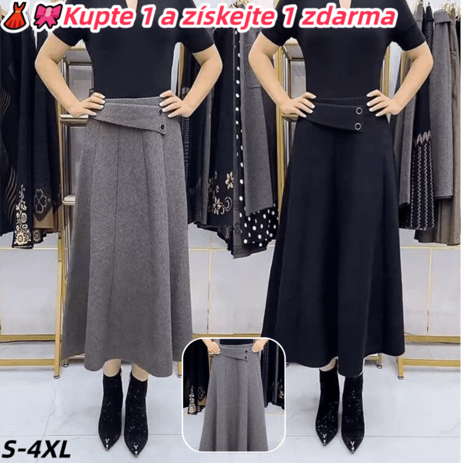【1 sztuka za 99 zł】👗🎀【S-4XL】Spódnica midi z wełny na jesień/zimę