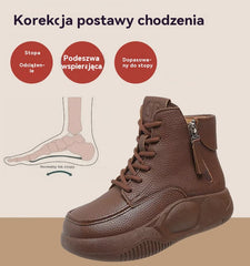 【😍30% zniżki!】Nowe skórzane buty sportowe na co dzień, buty Martin z grubą podeszwą, wygodne i nie powodujące zmęczenia stóp.