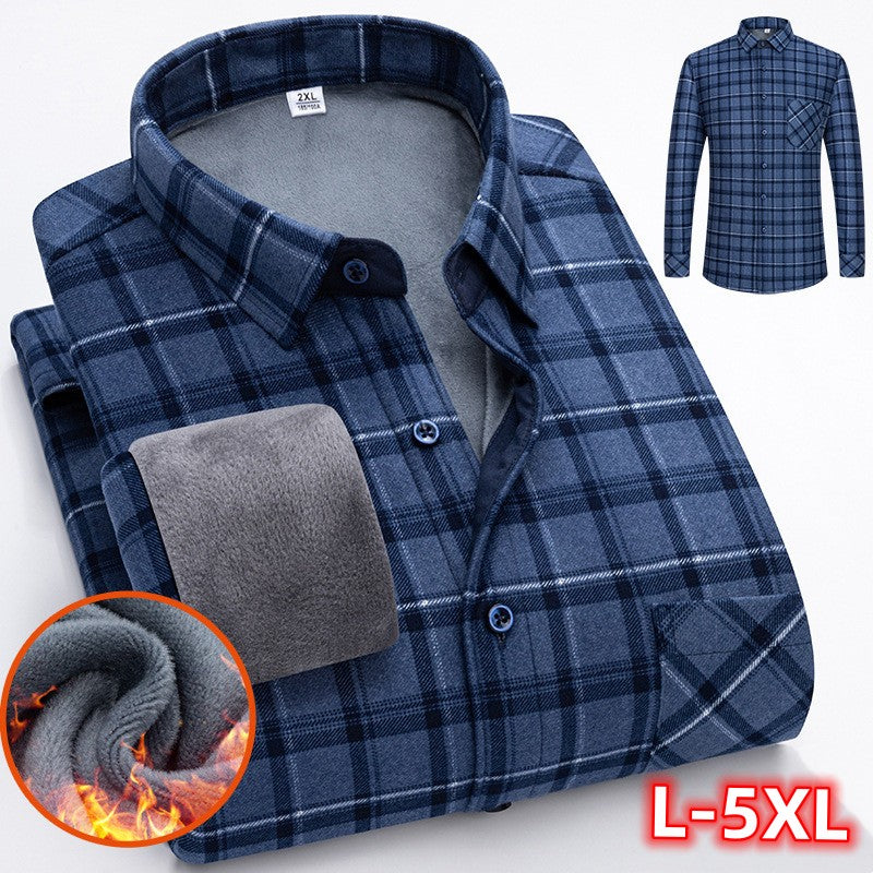 🔥👔【L-5XL】 Ciepła koszula biznesowa z długimi rękawami na jesień i zimę
