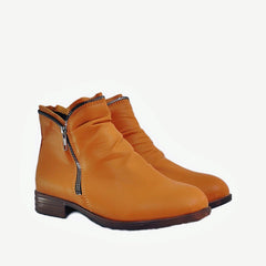 【30%OFF】【35-44】Nowy styl Okrągłe palce Kwadratowy obcas Podwójny zamek błyskawiczny dla kobiet
