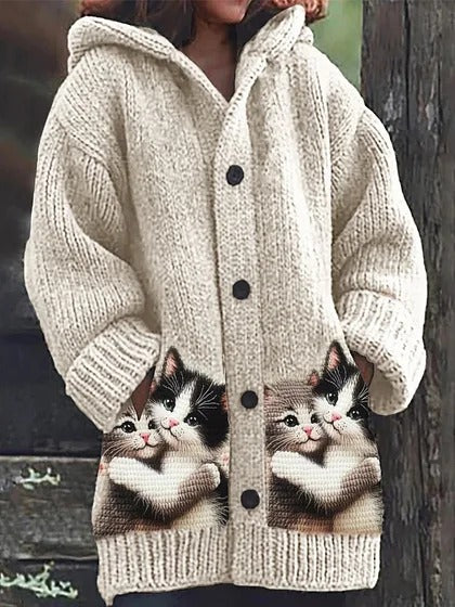 【S-5XL】Uroczy, pluszowy płaszcz z kapturem i podszewką z polaru.