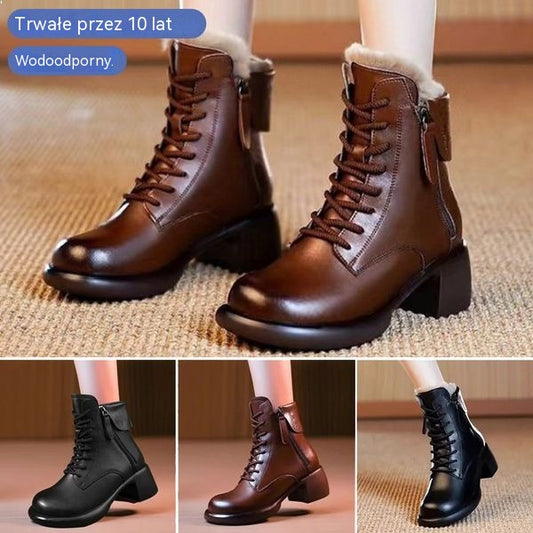 🔥【35-40】2026 nowe buty Martin na jesień i zimę w stylu retro na grubym obcasie dla kobiet