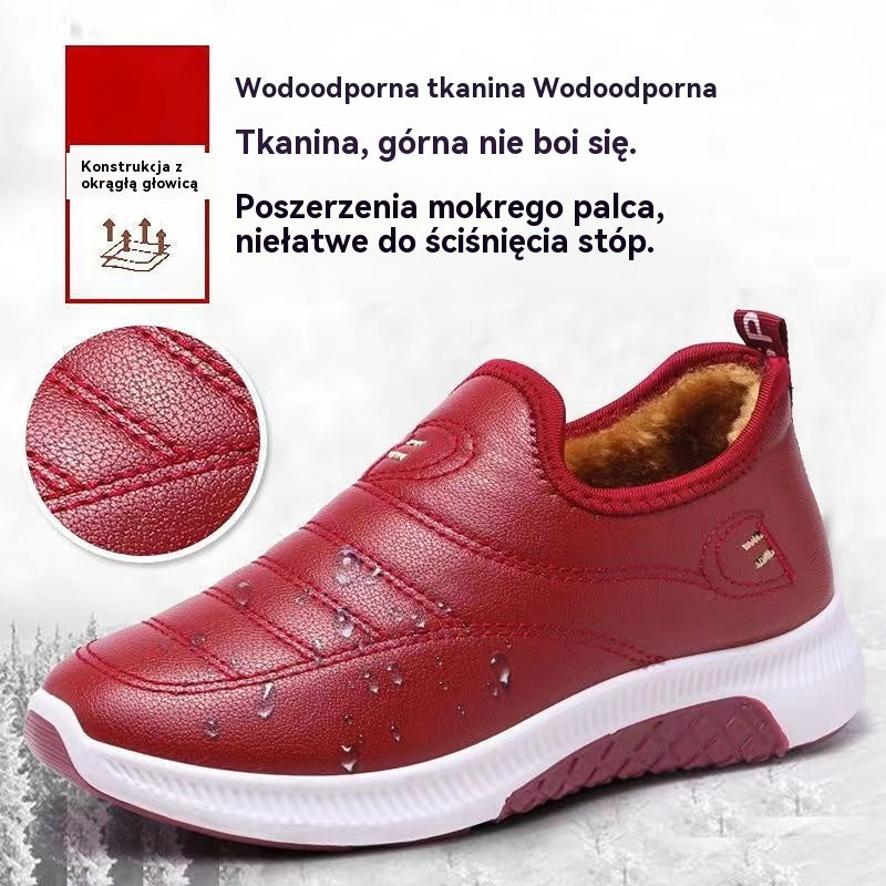 【35-41】 Ciepłe i antypoślizgowe płaskie buty, miękka podeszwa zapewniająca lepszą ochronę przed poślizgiem, podszewka z polaru zapewniająca dodatkowe ciepło.